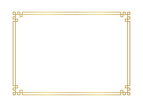 chinese gold frame rectangle line, certificate frame, gold antique china border gold frame, chinese new year frame vector