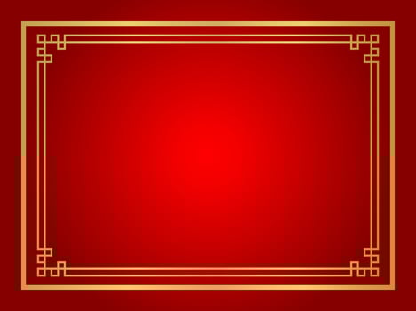 red chinese certificate frame rectangle, red background, certificate line frame, antique border golden frame, chinese new year frame vector