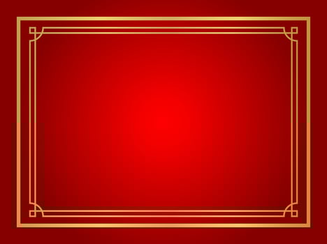 chinese certificate frame rectangle for background, certificate line frame, antique border golden frame, chinese new year frame vector
