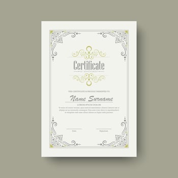 Classic certificate of achievement award diploma template vector