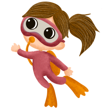 Little girl diver character design png
