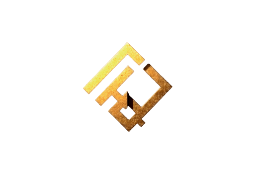 A golden logo , the logo is made up of geometric shapes that form a stylized image png