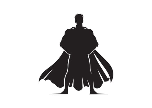 Superhero silhouette. powerful superhero in pose. Superhero silhouette art vector