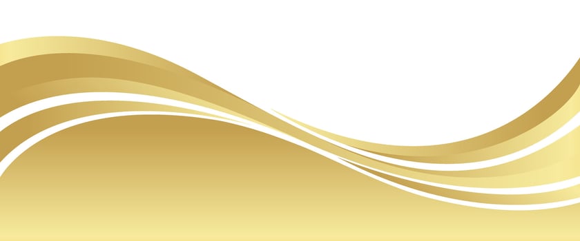 gold gradient for banner, golden wavy shape, gold wave curve on white background, golden wave corner shape for banner, stripes ribbon gold graphics, striped gold gradient luxury vector