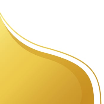 gold wave shape for corner border certificate frame, gold wave curve for banner decoration, golden wave corner shape for element vector