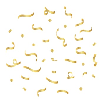 gold confetti ribbon flying luxury, falling shiny golden confetti, sparkle confetti illustration vector