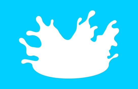 milk splash crown shape, milky splashing shape vector