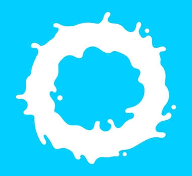 milk splash flowing, milky splashing shape vector