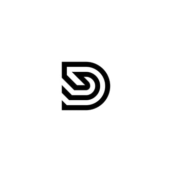 d initial logo monogram line technology business icon editable. vector