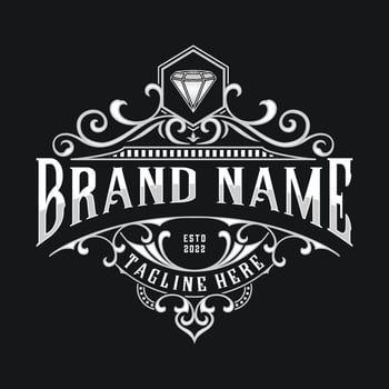 luxury ornament logo. with the concept of writing in an ornamental frame. suitable for jewelry, boutiques, hotels, labels, barbers and for products that want to look elegant vector
