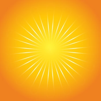 light beem transparency on orange background, star light shine vector