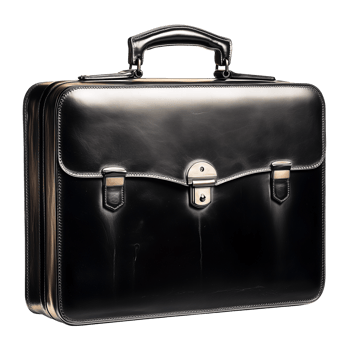 Elegant Black Leather Briefcase Professional Design and Classic Style png
