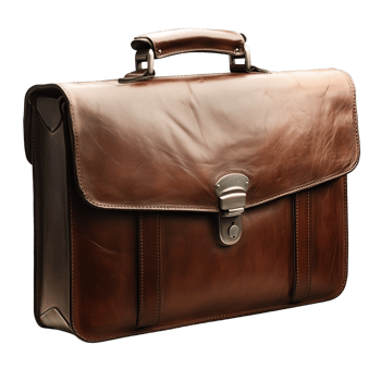 Exquisite Brown Leather Briefcase Premium Handmade Design for Professionals png