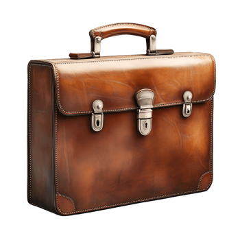 Exquisite Vintage Brown Leather Briefcase Handcrafted Design and Classic Style png