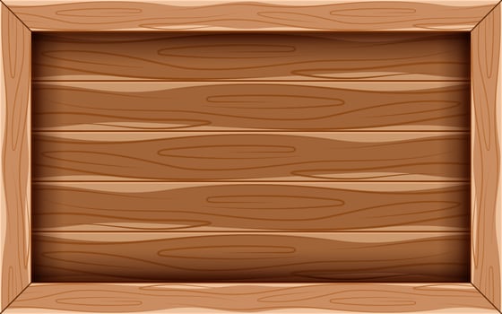 wooden board with frame, wood plank sign vector