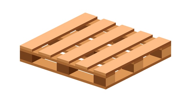 wood pallet, wooden pallet icon, shipping pallet for warehouse storage concept vector