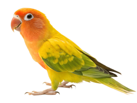 Colorful Lovebird, Side View, on Transparent Background png