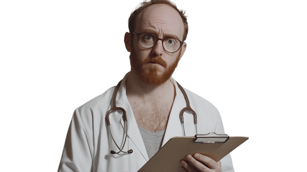 Medical Professional in White Coat Holding Clipboard with Stethoscope Around Neck Ideal for He png