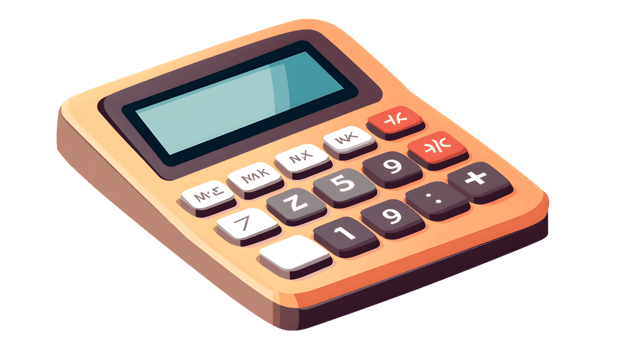 A vintage calculator with a retro design perfect for educational and nostalgic themes png