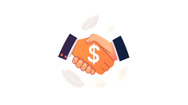 Business handshake with dollar symbol financial agreement partnership deal money exchange e png