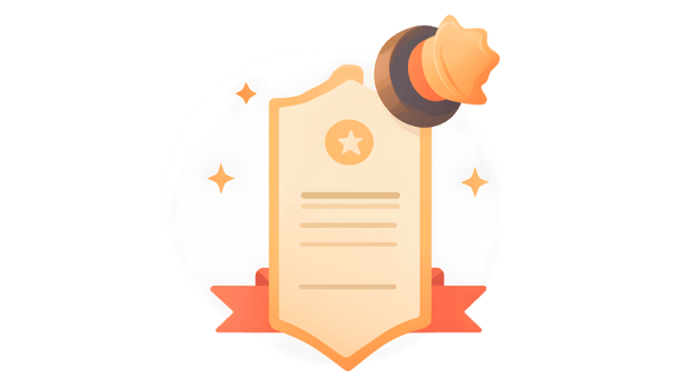 Certificate with Seal and Ribbon Official Document Design for Awards Recognition and Achieve png