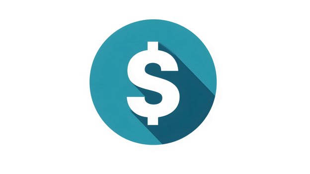 Dollar Sign Icon in Teal Circle Modern Minimalist Design for Finance Economy and Business C png