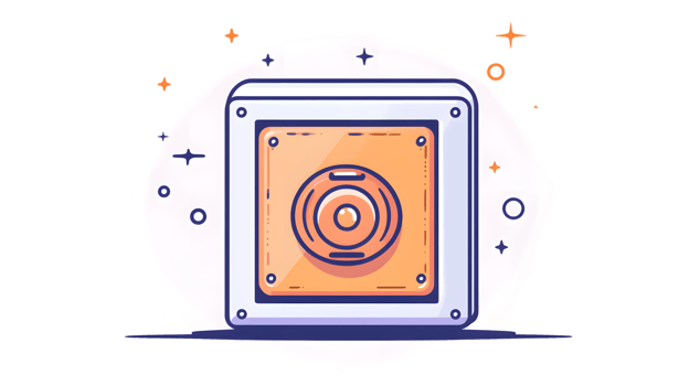 Futuristic Device with Concentric Circles Displayed on a Screen Surrounded by Sparkling Effect png