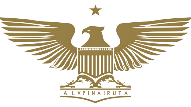 Golden Eagle Emblem with Shield and Star Symbol of Strength Freedom and Leadership png