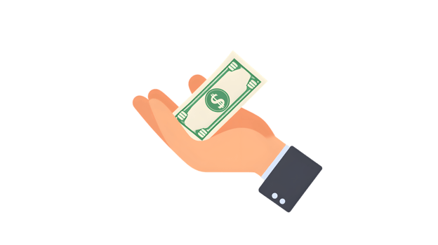 Hand Holding a Banknote Financial Transaction Illustration Money Concept png