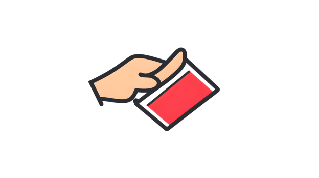 Hand Holding Red Card Icon Digital Illustration Sports Penalty Warning Signal Game Rules C png