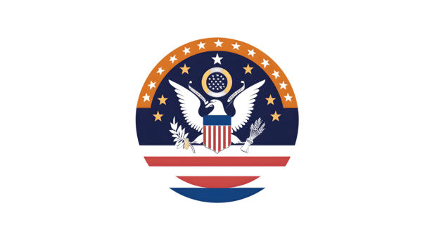 Heraldic Emblem with Eagle and Shield Symbolizing Strength and Unity in Governmental and Offic png