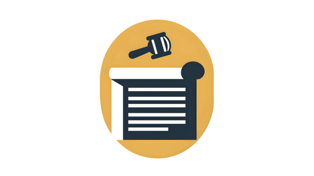 Judicial Gavel and Legal Document Icon Symbolizing Law Justice and Courtroom Proceedings for png
