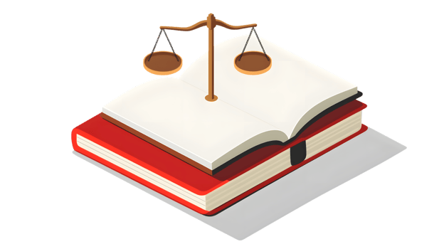 Justice and Knowledge Open Book with Scales of Justice Symbolizing Law Fairness and Educatio png