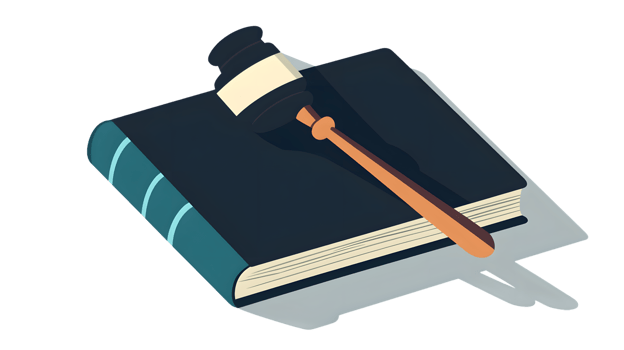 Judicial Gavel Resting on Law Books Symbol of Justice and Legal Authority png