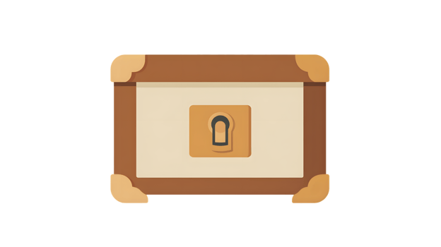 Locked Treasure Chest with Keyhole A Vintage Container for Secrets and Mysteries png