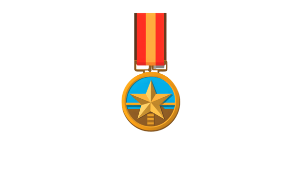 Military Medal with Star and Ribbon Honor Achievement Recognition Award Decoration Valor png