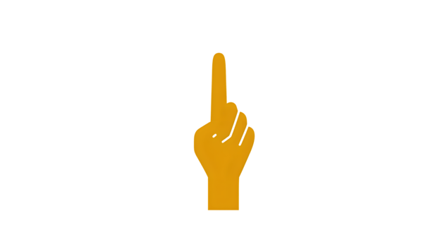 Pointing Finger Gesture Yellow Hand Icon for Communication Direction and Attention png