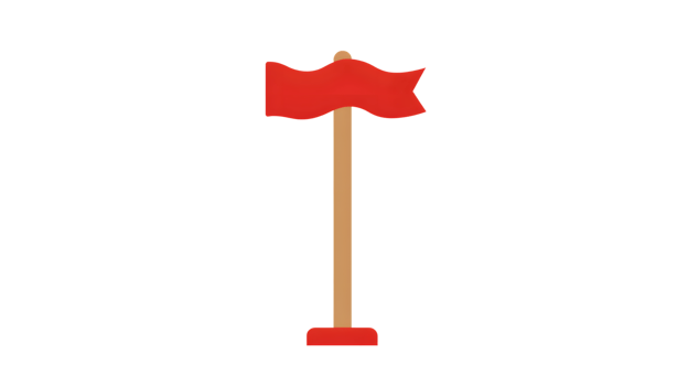 Red Flag on Pole Minimalist Design for Navigation Events and Decorative Purposes png