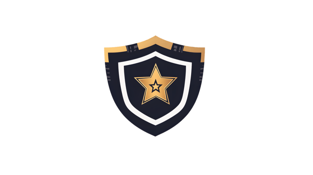 Shield Icon with Golden Star Security Protection and Defense Symbol for Digital and Print Us png