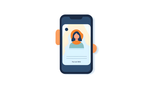 Smartphone Displaying a Digital Identity Verification Interface with User Profile Icon png