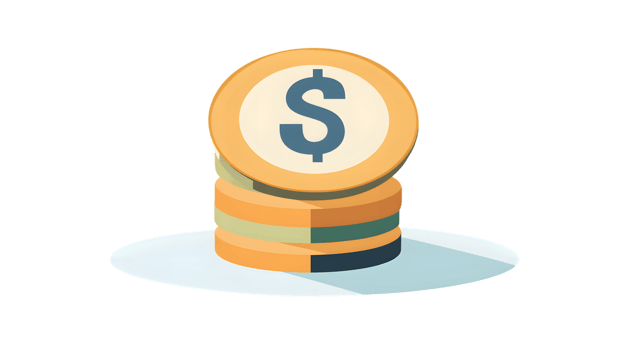 Stack of Gold Coins with Dollar Sign Financial Wealth and Savings Icon png