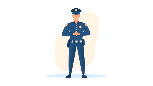 Uniformed Officer Standing with Hands Folded Security Guard Illustration Law Enforcement Icon png