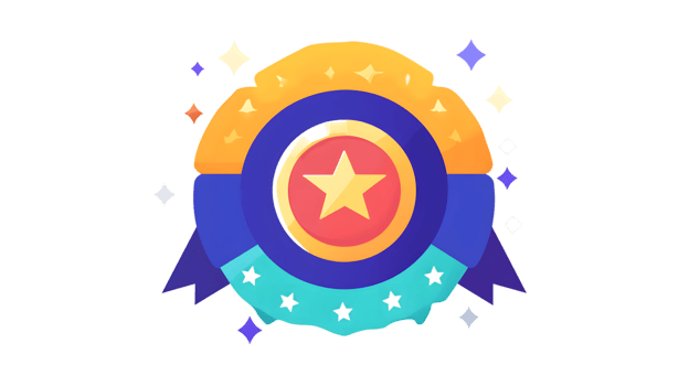 Vibrant Medal with Star and Ribbon Perfect for Achievement Awards and Celebrations png
