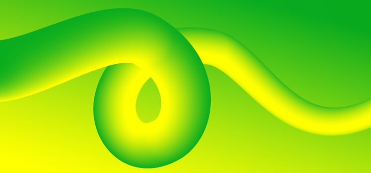Abstract spiral tech ribbon concept with immersive green-to-yellow transitions. Great for digital advertising, virtual interface layouts, and AI-related content visuals vector