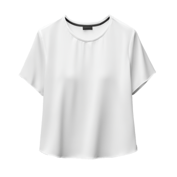 White blouse with short sleeves. Clean looking garment. Basic apparel on transparent background. Fashion style top. Plain shirt png
