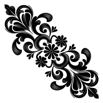 Ornate black floral patterns intricately swirl and intertwine, creating an elegant and decorative design cutouts png