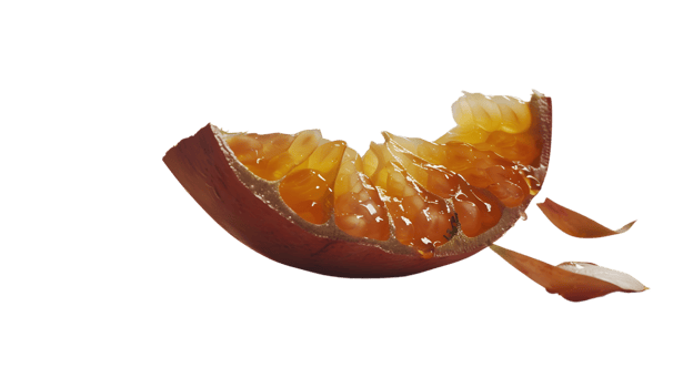Juicy Citrus Wedge with Vibrant Pulp and Peel Ideal for Culinary and Food Photography png