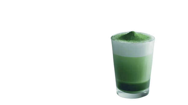 Matcha Latte Green Tea Drink Layered Beverage Refreshing Drink Cafe Menu Delicious Drink png