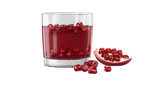 Refreshing Beverage with Red Seeds in a Glass Garnished with Fresh Fruits for Healthy Drinks a png