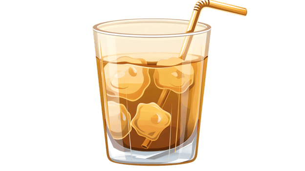 Refreshing Iced Beverage with Straw and Ice Cubes in a Glass Ideal for Summer Drinks Cold Ref png